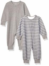 Hanes Ultimate Baby Flexy 2 Pack Sleep And Play Suits Grey Stripe 18-24 Months
