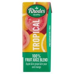 Rhodes 100% Fruit Juice Blend Tropical 200ML
