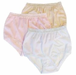 Women's Pastel Nylon Lace Trim Panties Size 5 3-PACK