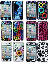 Combo 6IN1 Design 2D Hard Snap-on Rubberized Skin Case Cover Accessory For Ipod Touch 4TH Generation 4G 4 8GB 32GB 64GB