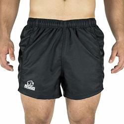 Rhino Rugby Performance Game Shorts Mens Athletic Short 100% Polyester Fitness Training And Sport Apparel Black Size XS 26