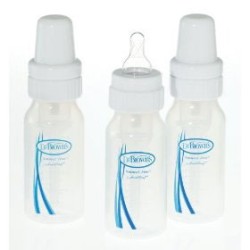 Dr Brown"s Polypropylene Natural Flow Bottles- 4 Oz- 3 Pack -bpa Free - 1 Ct.