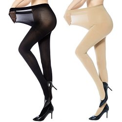 Manzi Women's 2 Pairs Plus Size Control Top Ultra-soft Tights Size XXL