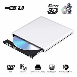External Blu-ray DVD Drive 3D USB 3.0 Optical Bluray DVD Cd Rw Row Burner Player Rewriter Compatible For Macbook Os Windows 7 8 10 PC Imac BLACK0 Renewed