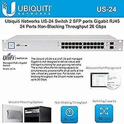 UBNT Systems Unifi Switch 24 US-24 Managed Gigabit Switch With Sfp 2 Sfp Port RJ45 26 Gbps