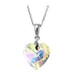 Za Xp Glitter Stone Shaped Swarovski Embellished Crystal Necklace Purple