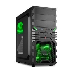 Sharkoon Vg4-w Midi Tower Pc Gaming Case - Green
