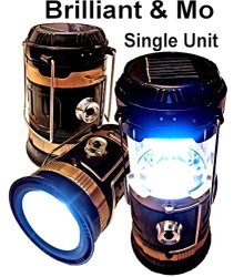 Brilliant And Mo Ultra Bright 5 Smd LED Collapsible Solar Lantern Portable Lightweight Water-resistant USB Rechargeable Solar Camping Lantern Emergency Light 1