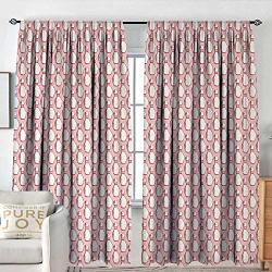 Petpany Window Blackout Curtains Bowling Sketchy Pins In Vintage Style On Pinkish Backdrop Sports Leisure Time Activity Coral Cream For Room Darkening Panels For