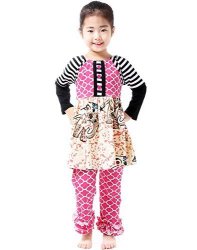 Long Weiju Sleeve Outfits For Girls Top And Legging Set 90 1-2T