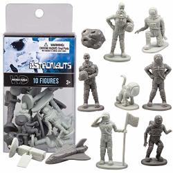 Scs Direct Wicked Duals MINI Astronaut Figures Playset 10 PC Toy Collection - Unique Sculpted Space Action Figures For Party Favors Dioramas Decorations And More