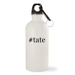 Tate - White Hashtag 20OZ Stainless Steel Water Bottle With Carabiner
