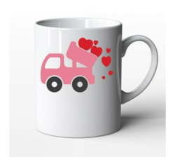 Valentines Day Love Birthday Present - Dump Truck Valentine Dump Truck Valentine White - 11OZ Coffee Mug