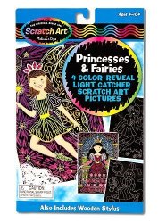 Melissa & Doug Scratch Art Color Reveal Light Catcher Pictures - Princesses And Fairies