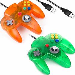USB Version 2 Pack Classic N64 Controller Saffun N64 Wired USB PC Game Pad Joystick N64 Bit USB Wired Game Stick For Windows PC