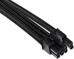 - Premium Individually Sleeved Pcie Cables Dual Connector Type 4 Gen 4 - Black