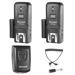 Neewer 16 Channels Wireless Radio Flash Speedlite Studio Trigger Set Including 1 Transmitter And 2 Receivers Fit For Canon Nikon Pentax Olympus