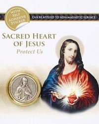 Sacred Heart Of Jesus Two Tone Magnetic Car Plaque