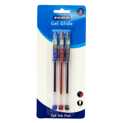 Marlin Gel Glide Gel Ink Pens 3'S Assorted