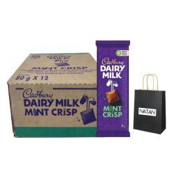 Cadbury Box Of 12 - 80G - Dairy Milk - Mint Crisp + Natan Gift Bag