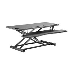 Gas Spring Sit Stand Desk Converter With Keyboard Tray Deck