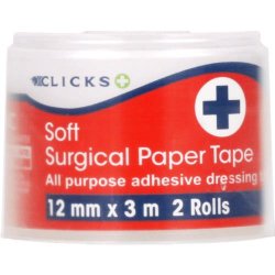 Clicks Soft Surgical Paper Tape 2 Rolls