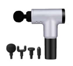 Multilyfe Muscle Recovery Fascial Massage Gun With 4 Massage Heads - Silver