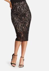 Dailyfriday Scalloped Lace Pencil Skirt - Black