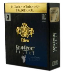 Rico Grand Concert Select Bb Clarinet Reeds Strengths 2.5 & 3