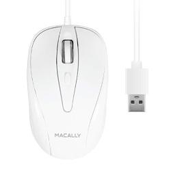 Macally USB Optical Mouse For Mac pc Wired - White