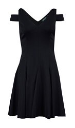 Lauren By Ralph Lauren Lauren Ralph Lauren Womens Cut-out Fit & Flare Cocktail Dress Black 0