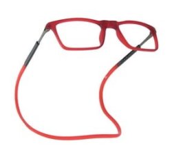 Rectangular Magnetic Blue Blocking Reading Glasses Red +2.50