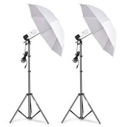 EMart Photography Umbrella Lighting Kit 400W 5500K Photo Portrait Continuous Reflector Lights For Camera Video Studio Shooting Daylight
