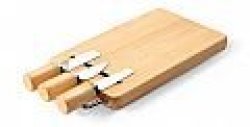 Cheese 3-PIECE Set With Wooden Cutting Board.