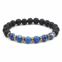 Watop 9 Colors 8MM Black Lava Stone Beads Bracelets Diy Aromatherapy Essential Oil Diffuser Bracelets White Green Stone Strand Jewelry A