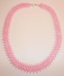 Beaded Necklace - Pink Snowflake