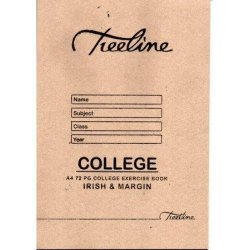 BS72I A4 College Exercise Book - Irish And Margin 72 Pages Pack Of 20