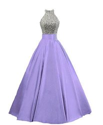 Heimo Women's Sequined Keyhole Back Evening Party Gowns Beaded Formal Prom Dresses Long H123 2 Lavender