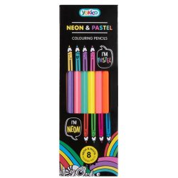 Neon & Pastel Pencils 8 Pack