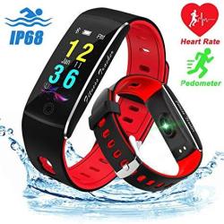 EWarehouse 0.96" Oled Smart Watch For Android Ios IP68 Waterproof Fitness Tracker With Heart Rate Blood Pressure Oxygen Sleep Monitor Pedometer Calorie Counter Fitness Watch