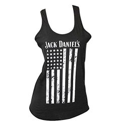 Jack Daniels Women's Daniel's Distressed Flag Tank Top Black Small