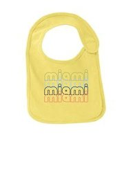 Miami Florida Retro Funny Infant Jersey Bib Yellow One Size