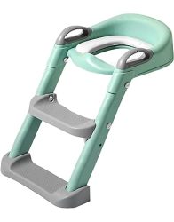 Foldable Children Potty Training Toilet Seat Ladder Step-brown