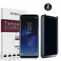 2 Pack Samsung Galaxy S9 Plus Tempered Glass Privacy Screen Protector Anti Scratch Clear Case Friendly