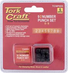 Tork Craft Number Punch Set 5MM 0-9MM Black Finish