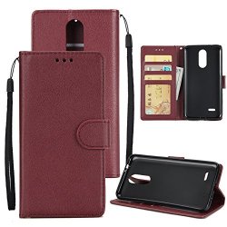 LG Aristo Case LG K8 2017 Case Ngift Pu Leather Card Slots Kickstand Flip Folio Wallet Shell Scratch Resistant Case Protective Cover For LG