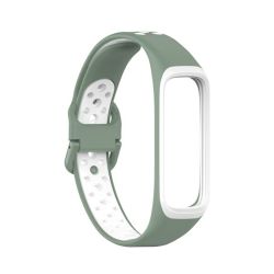 Silicone Sport Strap For Samsung Galaxy Fit 2-OLIVE & White