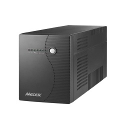 Mecer 2000VA Off-line Ups With Avr Monitoring Software & Built-in Surge Protection - Black 1200W