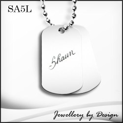 Ball Chain With 2 Dog Tags For Men - Free Engraving