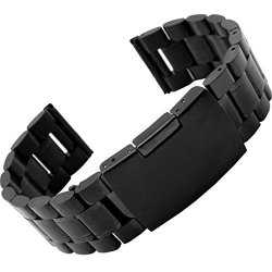 Voberry Milanese Stainless Steel Quick Release Watch Band Strap For Garmin Vivomove Black